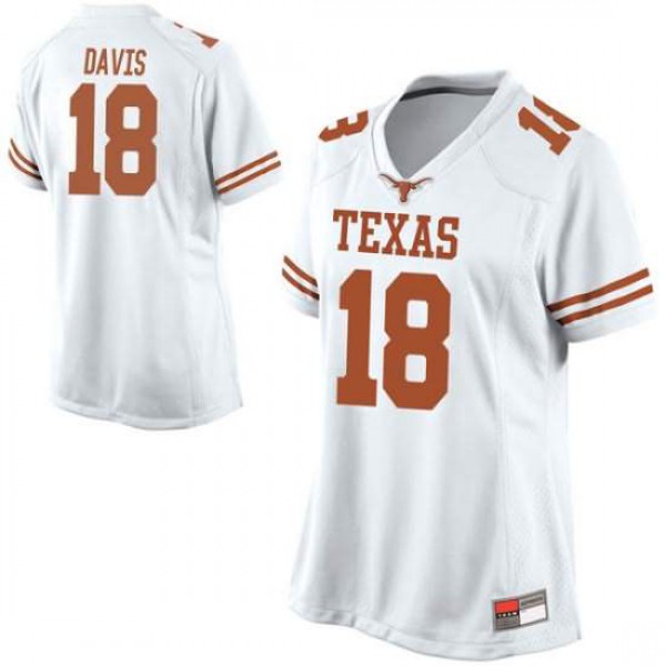 Women University of Texas #18 Davante Davis Game Player Jersey White